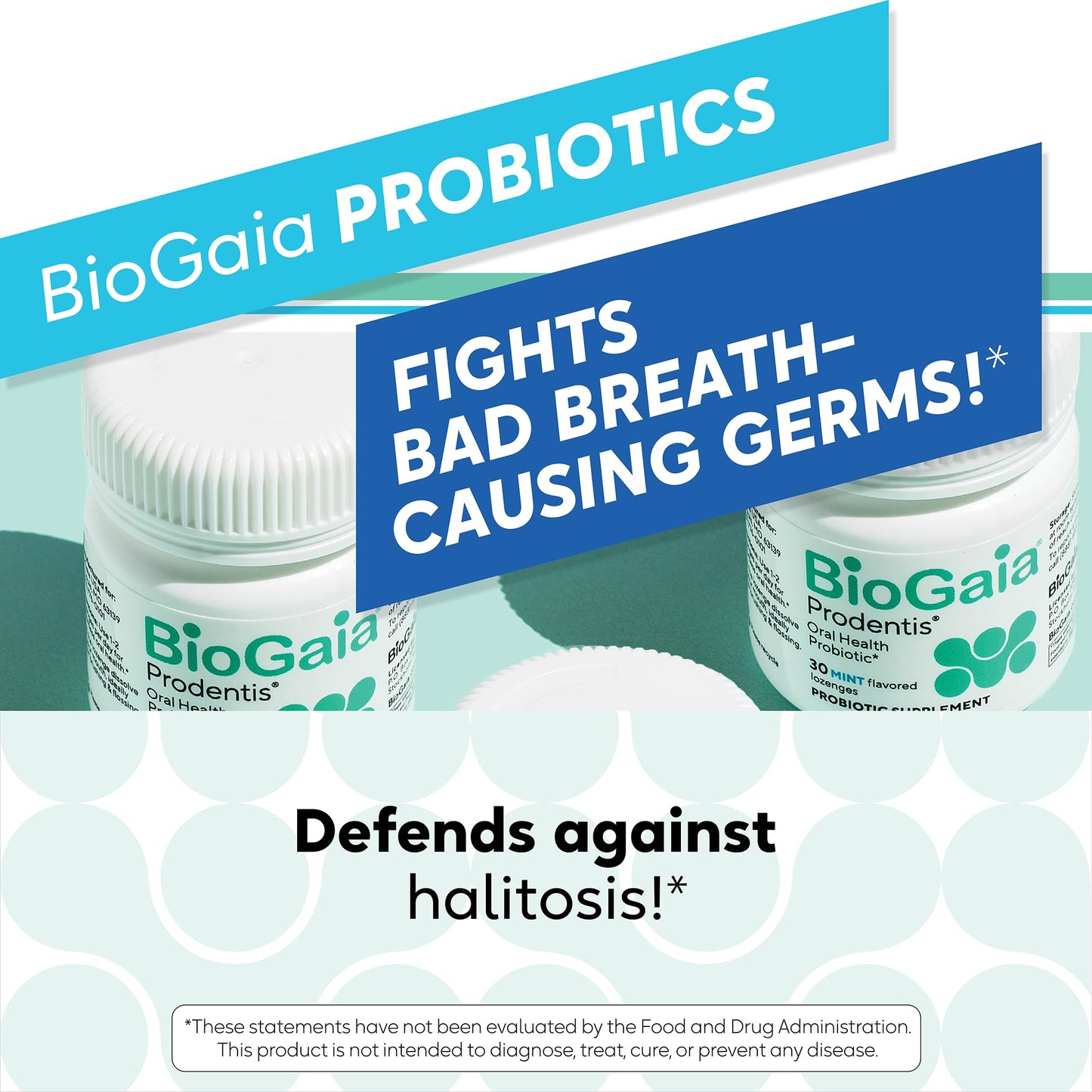 BioGaia Prodentis | Oral Probiotics | Promotes Healthy Gums & Teeth | Defends Against Bad Breath & Dental Problems | Improves Oral Health | Mint Flavored Dental Probiotic Lozenge