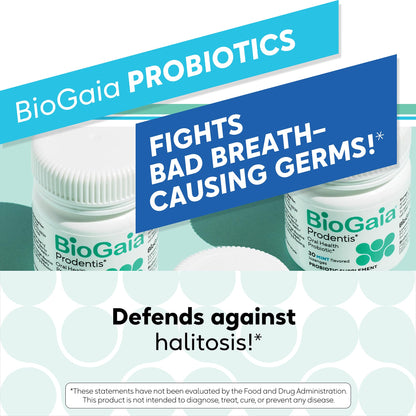 BioGaia Prodentis | Oral Probiotics | Promotes Healthy Gums & Teeth | Defends Against Bad Breath & Dental Problems | Improves Oral Health | Mint Flavored Dental Probiotic Lozenge