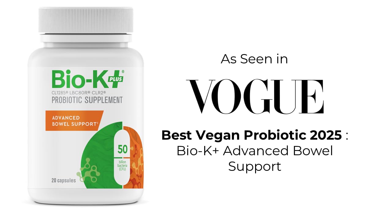 Bio-K+ Advanced Bowel Support Probiotic – 50B CFU | Vegan, Gluten-Free, Non-GMO