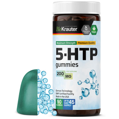 BIO KRAUTER 5-HTP Gummies 200 mg - 90 Vegan Chews | Relaxation Support