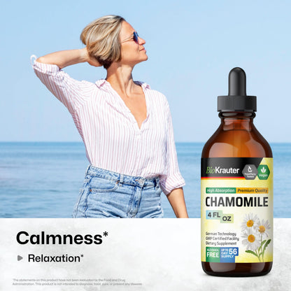 BIO KRAUTER Chamomile Tincture – Relaxation Support | Vegan, Alcohol-Free, Sugar-Free (Pack of 2)
