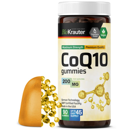 BIO KRAUTER CoQ10 200mg Gummies – 90 Vegan Chews | CoQ10 for Adults