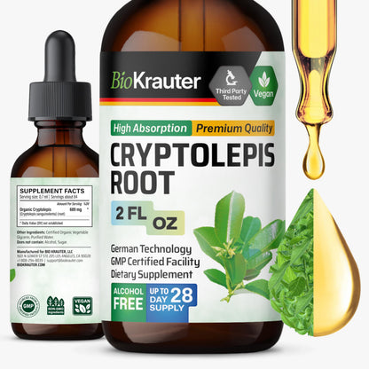 BIO KRAUTER Cryptolepis Extract - Vegan Immunity Tincture (2 oz)