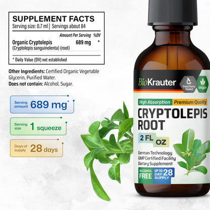 BIO KRAUTER Cryptolepis Extract - Vegan Immunity Tincture (2 oz)