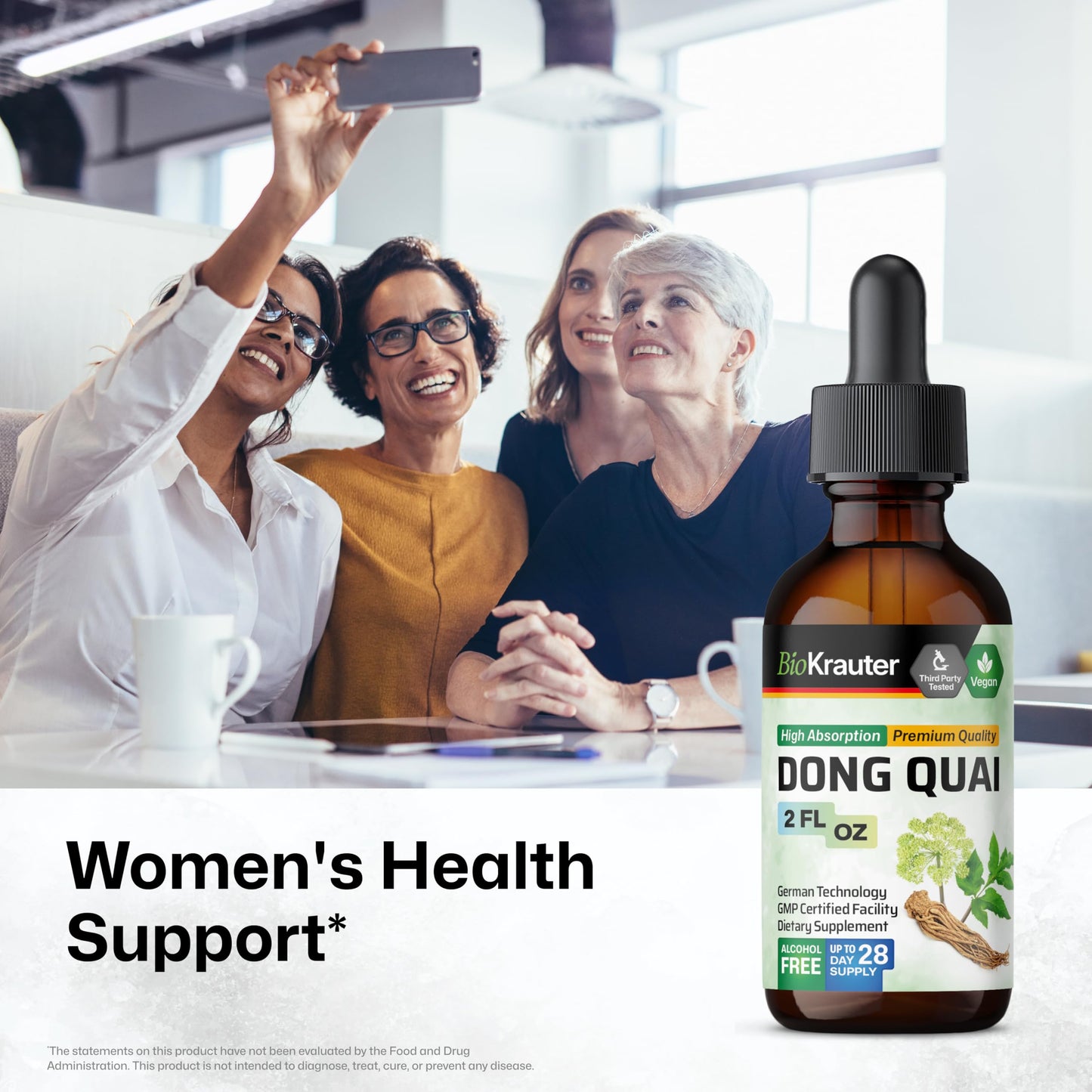 BIO KRAUTER Dong Quai Drops for Menopause Support – 2 oz, Vegan Angelica Root Tincture