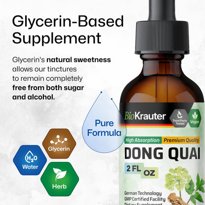 BIO KRAUTER Dong Quai Drops for Menopause Support – 2 oz, Vegan Angelica Root Tincture