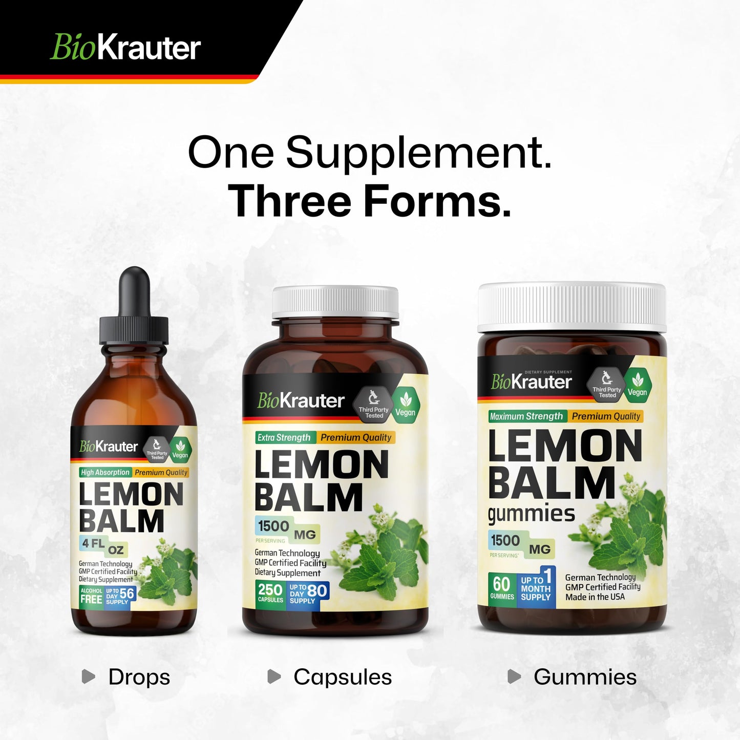 BIO KRAUTER Lemon Balm Tincture 680 mg – Vegan, Alcohol-Free Sleep Support