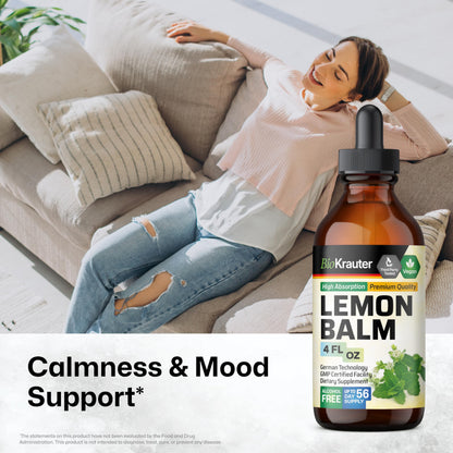 BIO KRAUTER Lemon Balm Tincture 680 mg – Vegan, Alcohol-Free Sleep Support