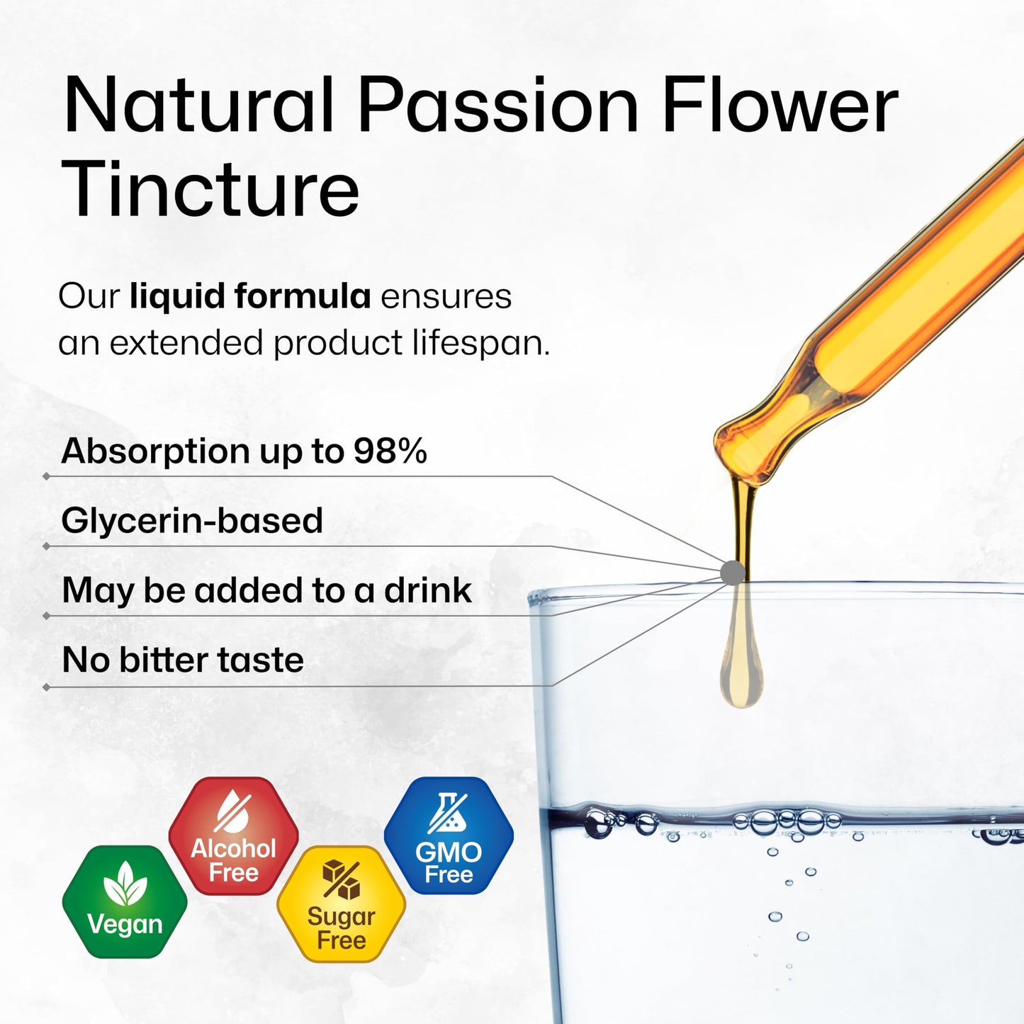 BIO KRAUTER Passionflower Tincture - Passion Flower Extract for Mood Support - Alcohol and Sugar Free - Vegan Drops 2 Fl.Oz.