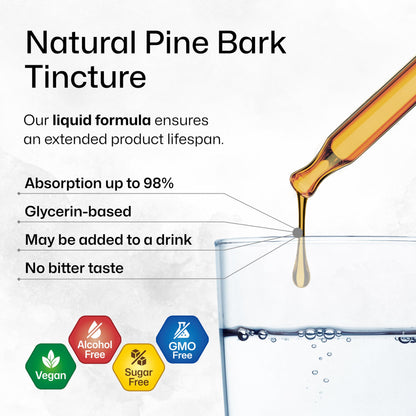 BIO KRAUTER Pine Bark Extract Drops – 400 mg, French Maritime Pine Bark, Vegan, Alcohol & Sugar Free – 4 Fl Oz