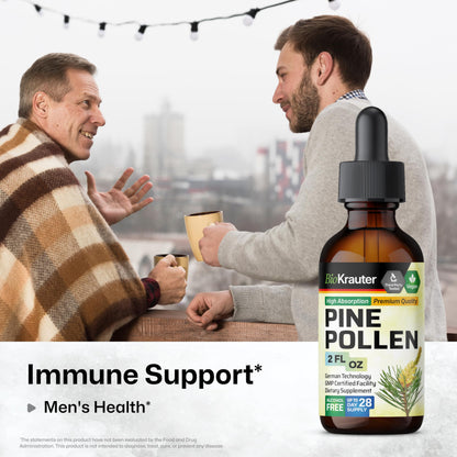 BIO KRAUTER Pine Pollen Tincture | Immune Support Liquid Extract (2 Fl Oz) - Alcohol & Sugar Free