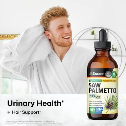 BIO KRAUTER Saw Palmetto Extract – Vegan Saw Palmetto for Men & Women, Urinary Support, Alcohol & Sugar Free, 4 Fl.Oz