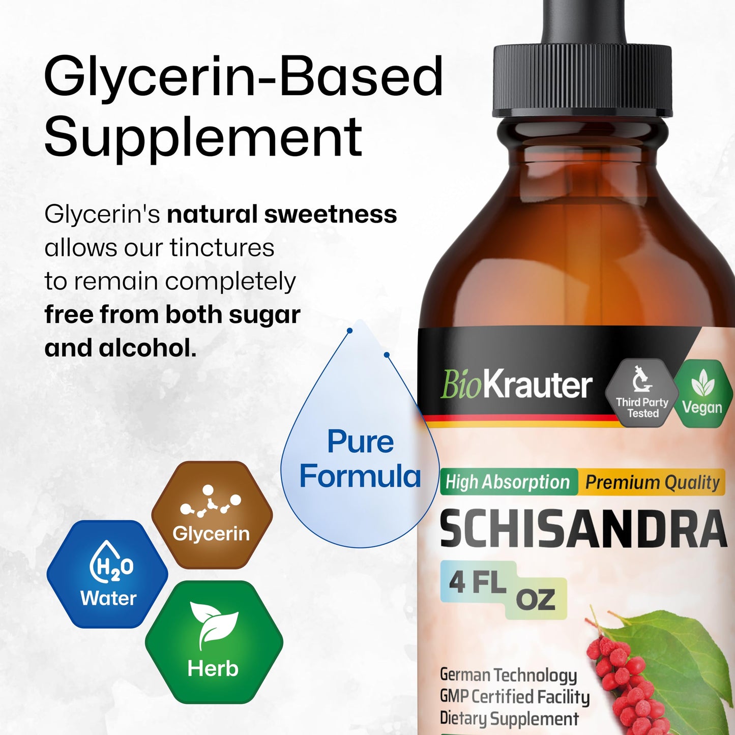BIO KRAUTER Schisandra Berry Drops – Mood Support – Alcohol & Sugar Free Extract – 4 Fl.Oz.