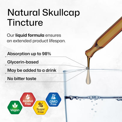 BIO KRAUTER Skullcap Tincture - Alcohol-Free, Vegan, 4 Fl Oz