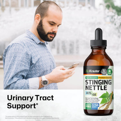BIO KRAUTER Stinging Nettle Tincture - Urinary Health Drops | Vegan, Sugar & Alcohol Free 4 Fl Oz