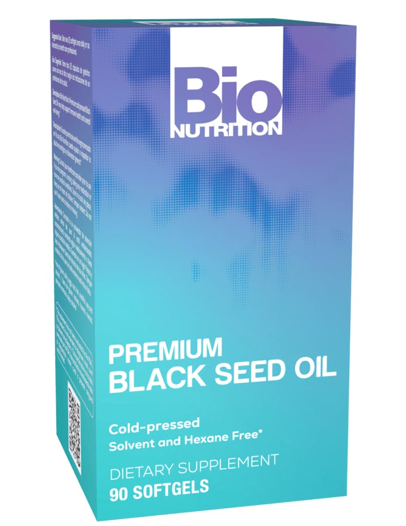 Bio Nutrition Black Seed Oil Premium 90 Softgels – Cold Pressed for Hair & Skin