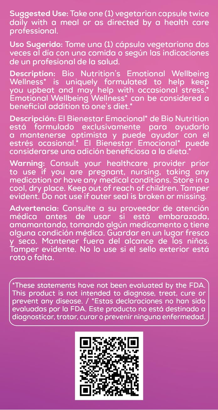 Bio Nutrition Emotional Wellbeing – Stress Support & Mood Health