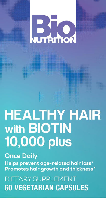 Bio Nutrition Healthy Hair Support with Biotin | 60 Vegetarian Capsules