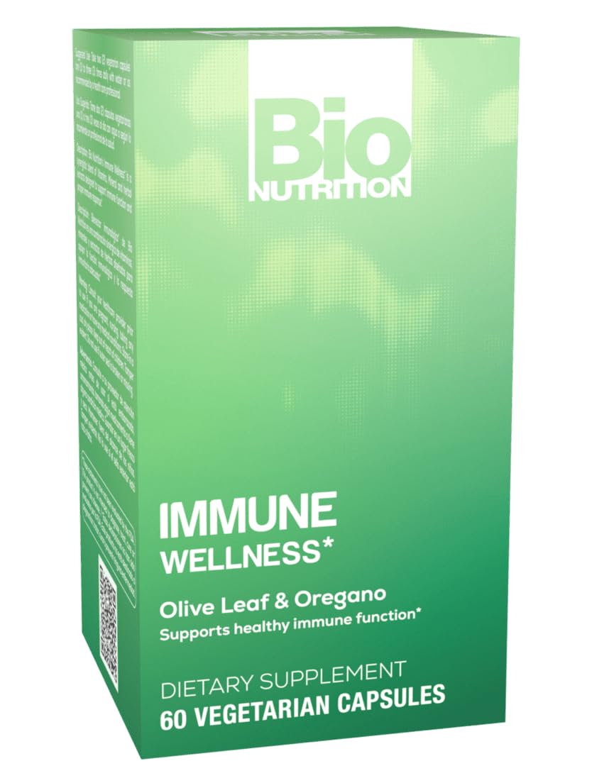Bio Nutrition Immune Wellness Supplement — 60 Vegetarian Capsules | Olive Leaf & Oregano