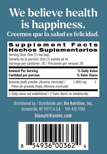 BIO NUTRITION INC. Graviola Tea 30 Bag, 0.02 Pound - Immune Support