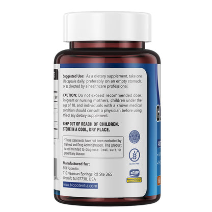 BIO POTENTIA Liposomal Glutathione 500mg + Alpha Lipoic Acid – Antioxidant, Liver & Skin Health (60 Capsules) | Non-GMO & Gluten-Free