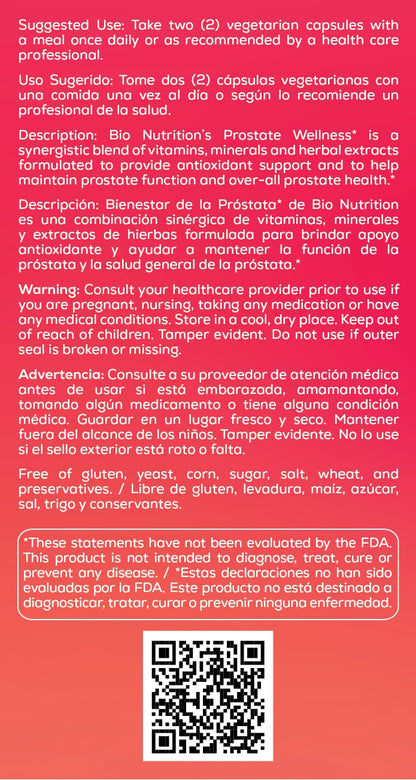 Bio Prostate 60 | Prostate Wellness Vegi-Caps, 60 Count