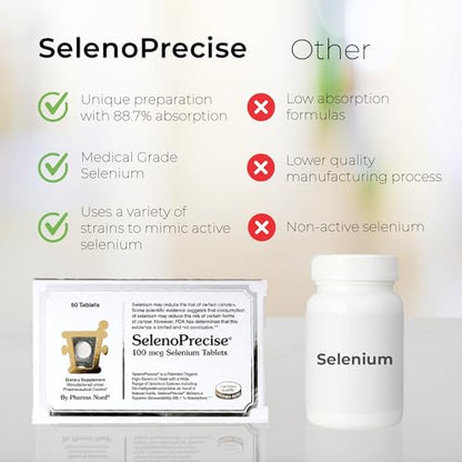 Pharma Nord Selenium 100 mcg | SelenoPrecise – Thyroid Support, Immune Health & Heart Health | 150 Tablets | 88.7% Absorption