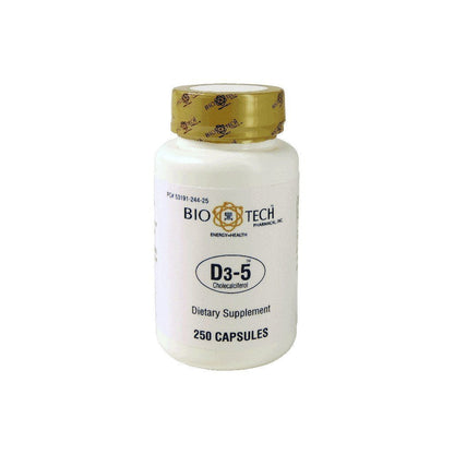 Bio-Tech D3-5 5000 IU Vitamin D3 250 Caps - Dietary Supplement