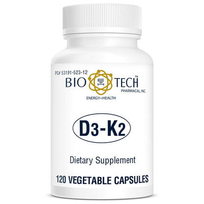 Bio-Tech D3-K2 120 Vegcaps – Vegan Vitamin D3 & K2 for Bone Health