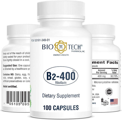 Bio-Tech Pharmacal B2-400, 100 Capsules – Clarity & Productivity