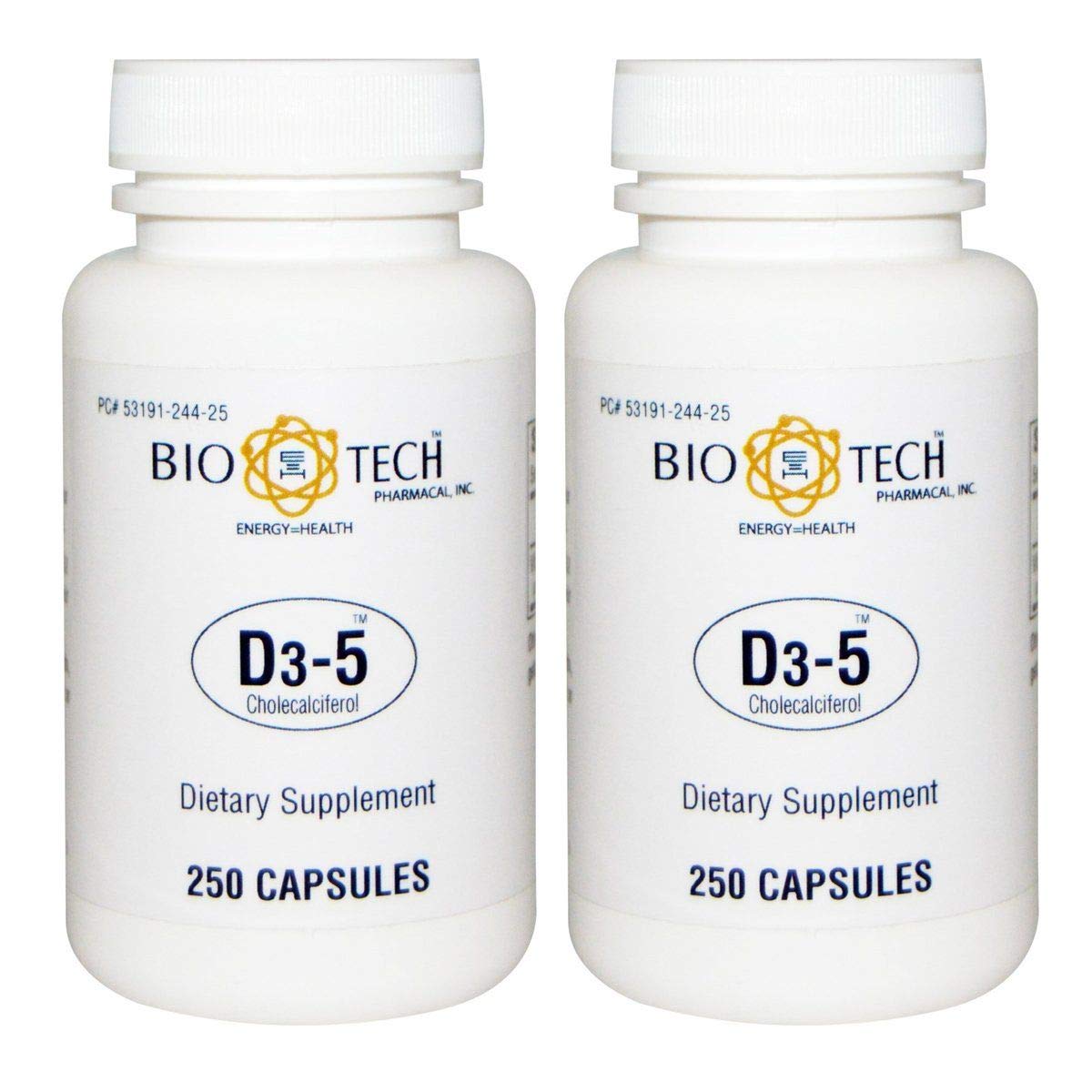 BioTech Pharmacal D3-5 5000 IU (500 Tablets) | Vitamin D3 Supplement