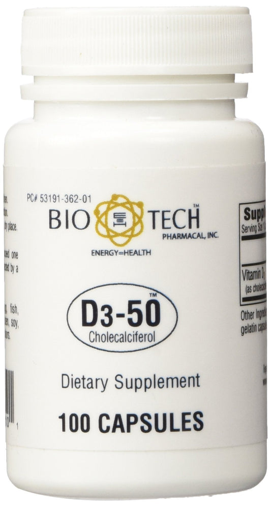 BioTech Pharmacal - D3-50 (50,000 IU) - 100 Caps (FFP) BritishVita | Premium UK Vitamins & Wellness Supplements