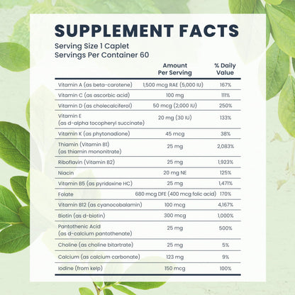 Bio-Tech Pharmacal Essential Multivitamin - Mineral Blend Dietary Supplement with Vitamins A-K