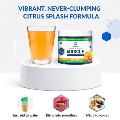 BioTrust Ageless Muscle Builder – Creatine HMB Powder with Vitamin D3 & Betaine | Citrus Splash