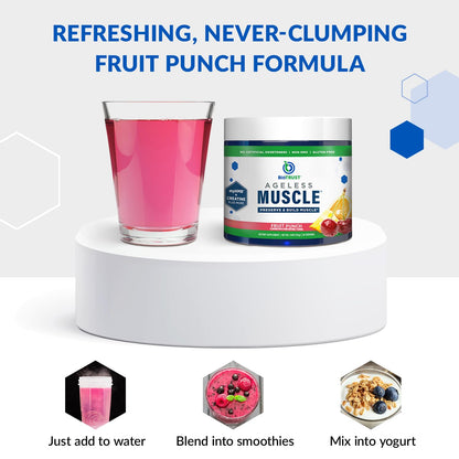 BioTrust Ageless Muscle Builder – Creatine HMB Powder with Vitamin D3 (Fruit Punch, 30 Servings)