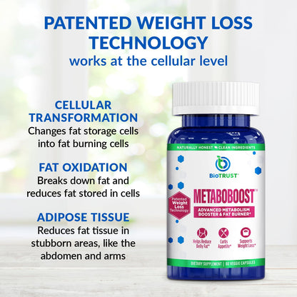 BioTrust MetaboBoost – Appetite Suppressant & Metabolism Booster – 60 Caps