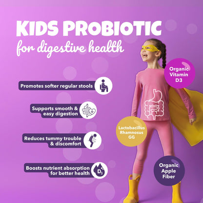 Bio360 Probiotics for Kids – 15 Strains, 5B CFU, Mixed Berry (30 Chews)