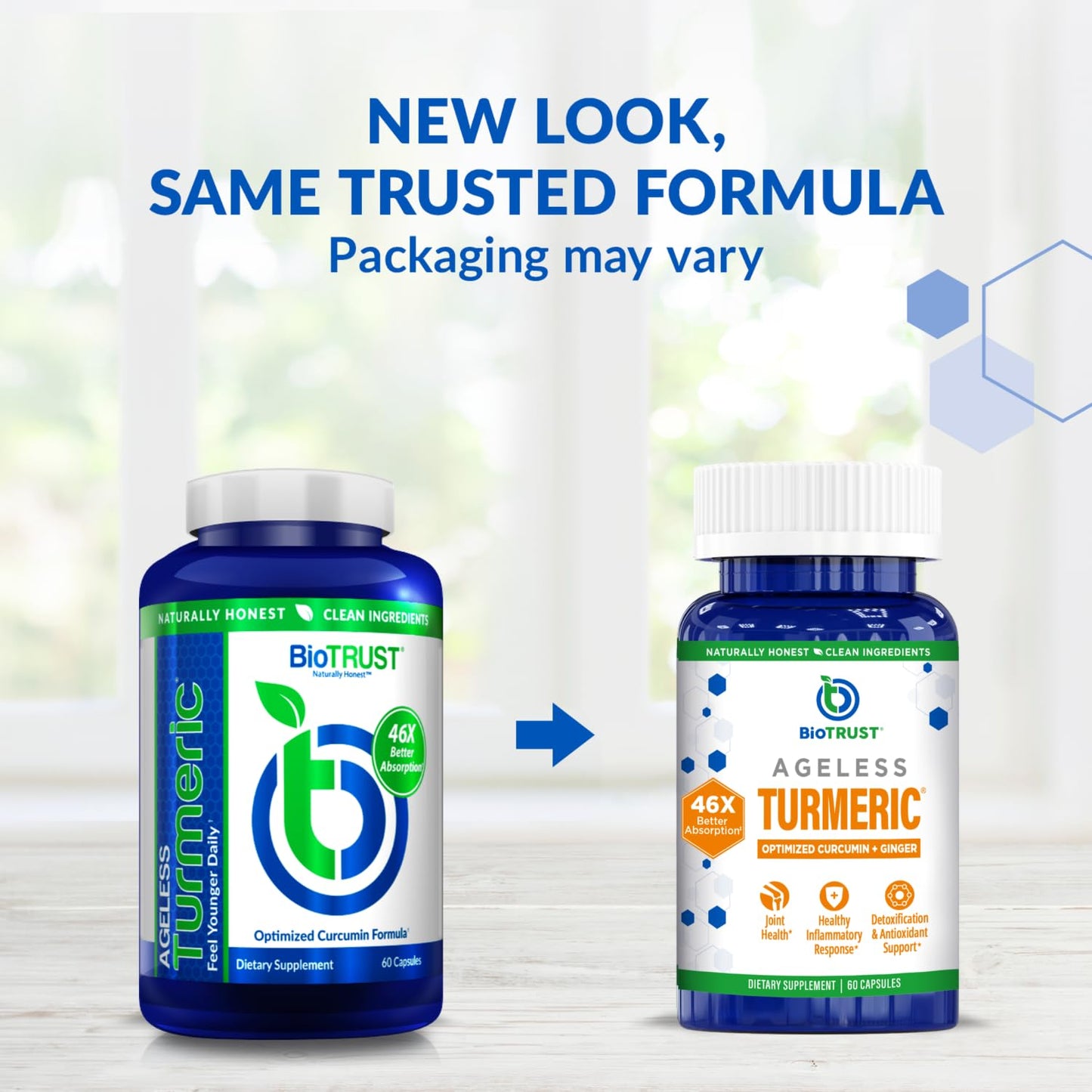 BioTrust Ageless Turmeric with CurcuWIN + Ginger – 46x Bioavailable, 60 Capsules