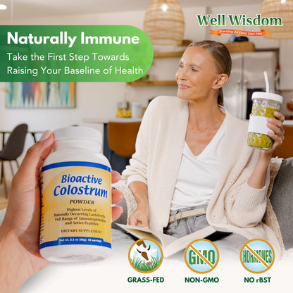 Well Wisdom Bioactive Colostrum 60g – Grass-Fed Immune Support Powder