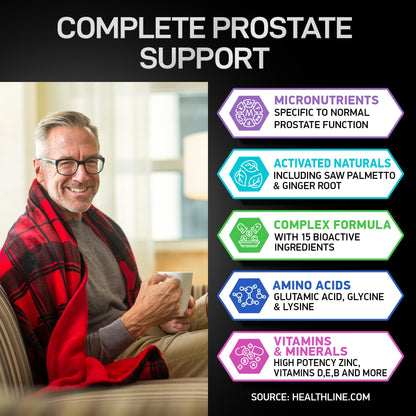 BIOACTIVE LABS Prostate Health Supplements — Saw Palmetto 320 mg, Pumpkin Seed Extract, 180 Tablets, 60 Serves