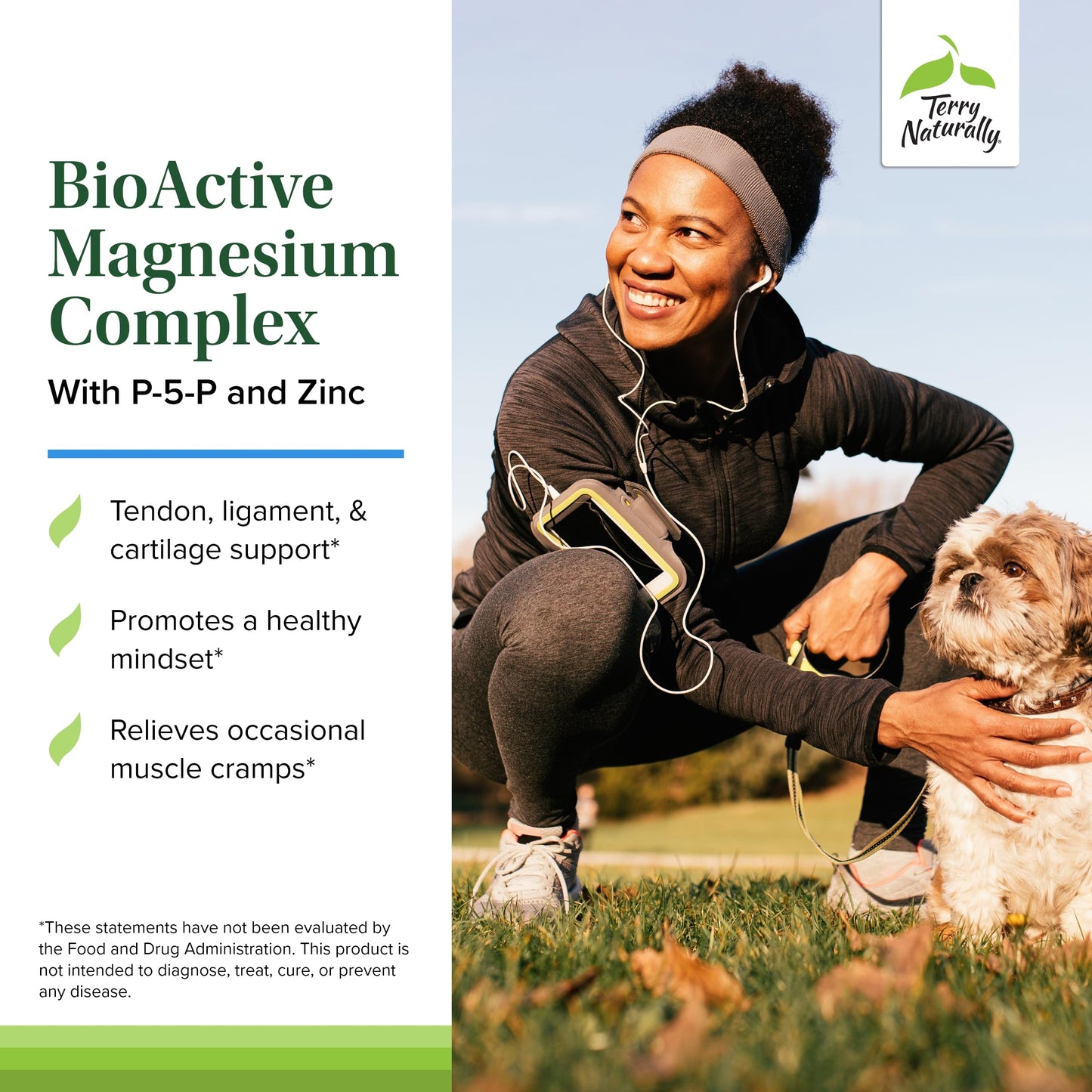 BioActive Magnesium Complex – Bone & Heart Health Support, P-5-P B6, Zinc (60 Vegan Capsules) | Terry Naturally