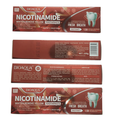 BIOAQUA 1.5X Instant Whitening Toothpaste – Balance Oral Flora, Fresh Breath 100g