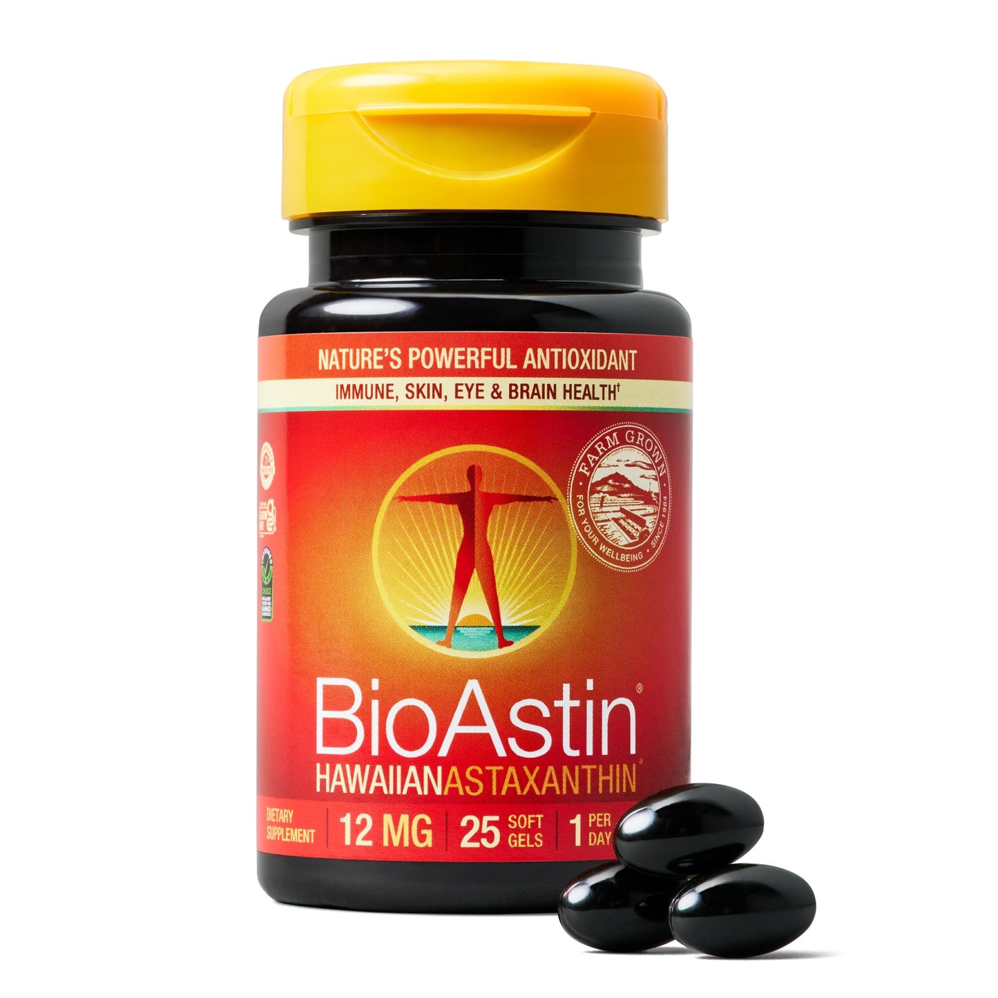 Nutrex Hawaii BioAstin Hawaiian Astaxanthin 12mg | 25 Softgels | Non-GMO & Gluten-Free