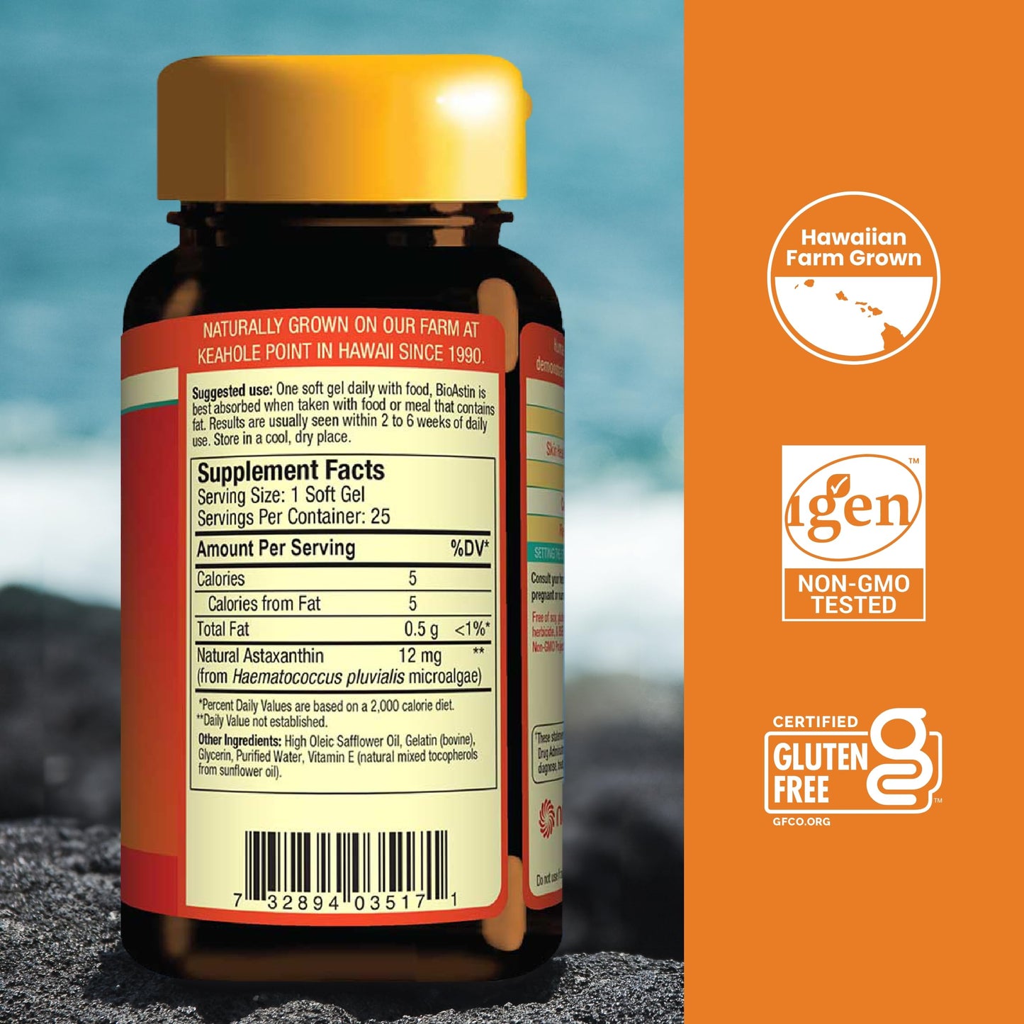 Nutrex Hawaii BioAstin Hawaiian Astaxanthin 12mg | 25 Softgels | Non-GMO & Gluten-Free