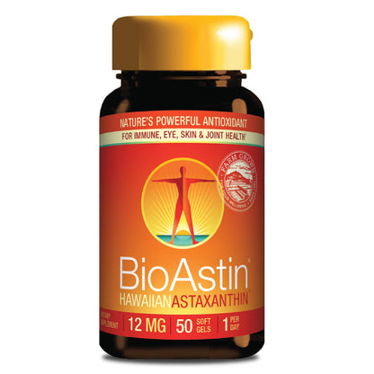 Nutrex Hawaii BioAstin Hawaiian Astaxanthin 12mg - 50 Softgels | Immune, Eye, Skin & Joint Support | Non-GMO & Gluten-Free