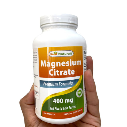 Best Naturals Magnesium Citrate 400 mg - 250 Tablets | Elemental 400 mg per 2 Tablets