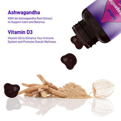Biobor Ashwagandha Gummies – KSM-66 & Vitamin D3 for Stress & Immunity