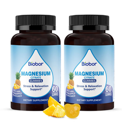 Biobor Potassium Magnesium Gummies – Pineapple, 120 Count, Electrolyte Balance, Gluten Free