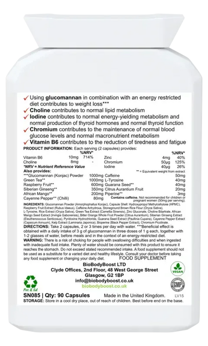 BioBurn Raspberry Ketone & Green Tea Capsules | With Guarana UK Fashionfitz