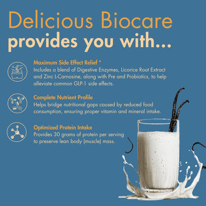 Biocare GLP-1 Nutritional Beverage – 30g Protein, 26 Vitamins, Vanilla
